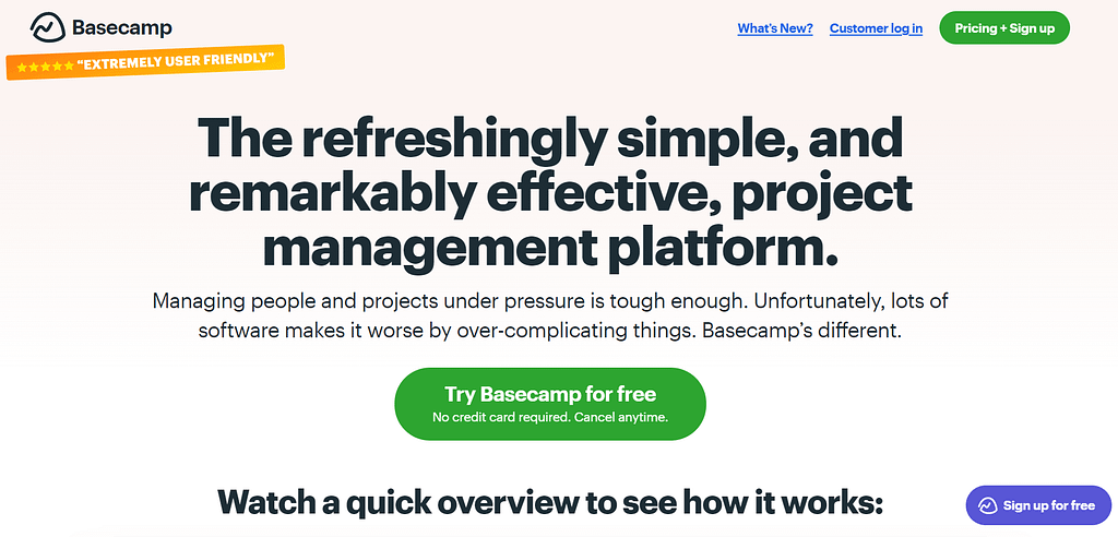 Basecamp project management tool